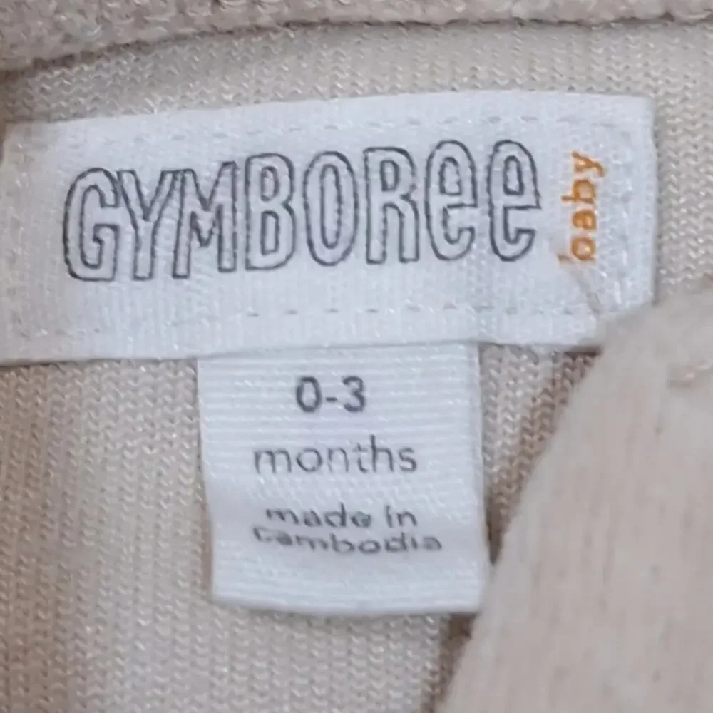 Gymboree Oatmeal Velour Cute Jumpsuit With Glittery Tie Bow Sz 0-3 M #1905